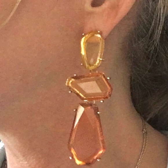 Liv Oliver 18K Plated 18.75 ct. tw. Quartz Geometric Earrings - Picture 4 of 4